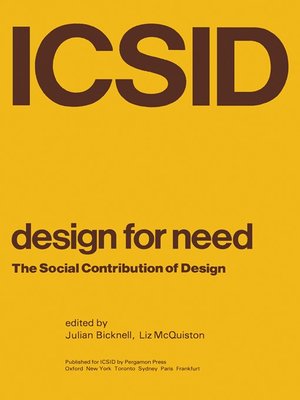 cover image of Design for Need, the Social Contribution of Design